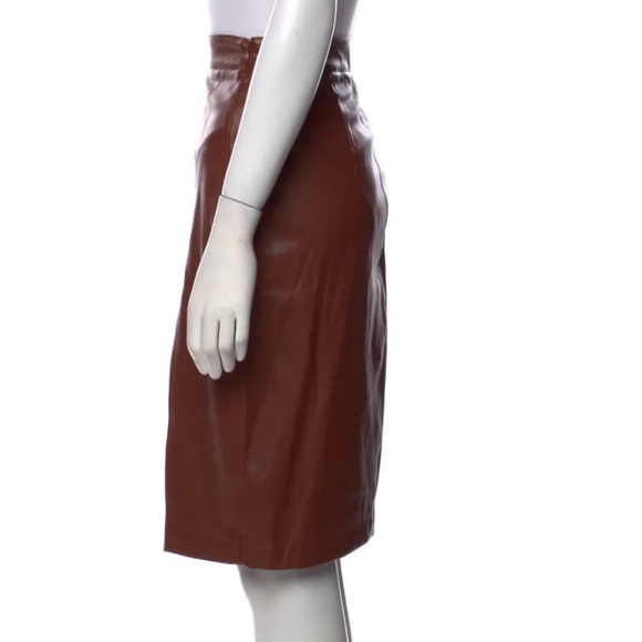 NWOT  JASON WU BROWN FAUX LEATHER SKIRT SZ XS - Picture 7 of 13